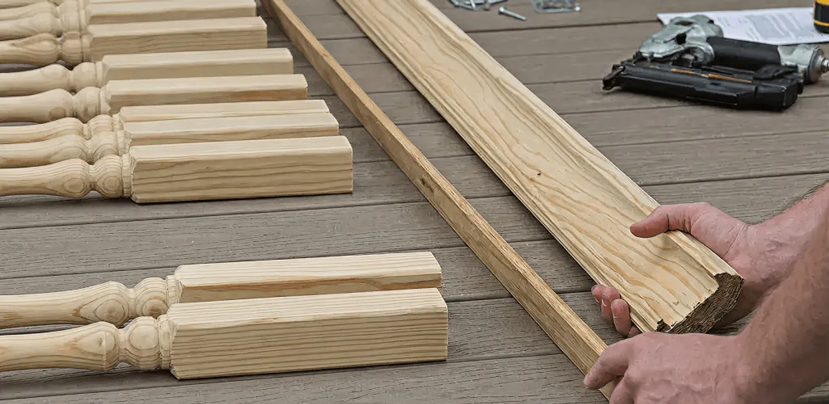 Handrail installation materials and wood components for stair rail work in Pueblo, CO